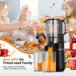 Masticating Juicer, 5.3 In Cold Press Juicer With 250W Motor, Triple Filtration, Safety Lid Lock, 1.8 L Capacity, Fit For Whole Fruits & Vegetables -Kitchen Appliances GUEST c143dec7 adfd 40e4 bf99 2c82ee12c88c