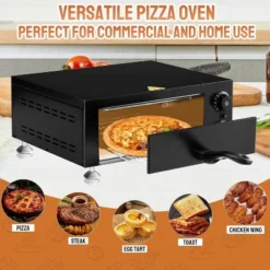 ROVSUN Indoor Pizza Oven Countertop, 1100W Stainless Steel Single Layer Commercial Electric Pizza Oven W/ Timer And Temperature Control, Easy-to-Clean -Kitchen Appliances GUEST c1bbc1fc b822 44e6 9768 3ebfb97b99a1