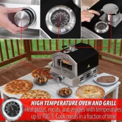 Deco Chef 2 In 1 Propane Gas Pizza Oven & Grill Portable W/ Pizza Stone & Peel -Kitchen Appliances GUEST c2cae2f6 db30 47c2 97d6 383479a142ad