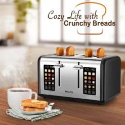 Mecity 4-Slice Toaster, Touch Screen, Dual Control, Defrost/Reheat, 1650W, Stainless Steel -Kitchen Appliances GUEST c30f65eb 4294 4385 a455 d2045ef7a4a3