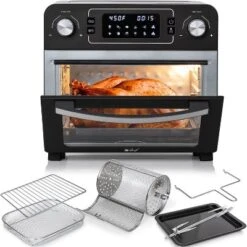 Deco Chef 24QT Stainless Steel Countertop Toaster Air Fryer Oven With Accessories (Black) -Kitchen Appliances GUEST c3978885 d992 4331 b330 53867147e751