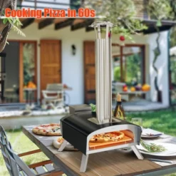 12-Inch Stainless Steel Outdoor Pizza Oven With Wood Pellet And Pizza Stone - Portable Wood Fired Pizza Stove -Kitchen Appliances GUEST c495b1dc 9180 4a29 aa6f 7d6adcc965d0