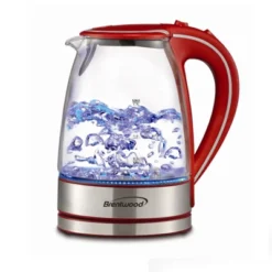Brentwood Tempered Glass Tea Kettles, 1.7-Liter, Red -Kitchen Appliances GUEST c5012977 92d8 4b80 abd4 7cae954b8594