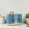 Haden Dorchester 4 Slice Wide Slot Bread And Bagel Retro Toaster With Removable Crumb Tray And Variable Browning Control, Stone Blue