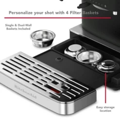 KitchenAid Semi Automatic Espresso Machine With Burr Grinder Cast Iron Black -Kitchen Appliances GUEST c807f382 ae36 4a72 9217 5114dabcdd56