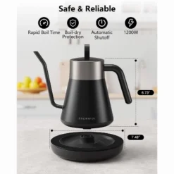 CROWNFUL Smart Electric Gooseneck Kettle With 4 Variable Presets, ±1℉ Temperature Control -Kitchen Appliances GUEST c8213c19 d2ce 4460 a5d1 b1dd554d60bf