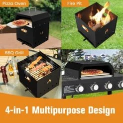 Costway 4-in-1 Multipurpose Outdoor Pizza Oven Wood Fired 2-Layer Detachable Oven -Kitchen Appliances GUEST c88c6278 7fae 40f1 8fb0 cbd0ee346d80