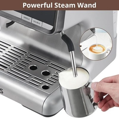 Espresso Machine With Grinder, Barista Espresso Maker With Milk Frother Steam Wand 4 Espresso Machine With Grinder, Barista Espresso Maker With Milk Frother Steam Wand - Image 4