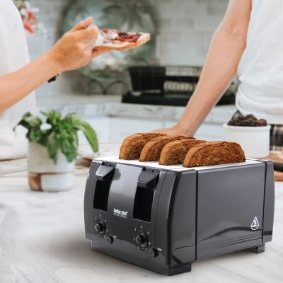 Better Chef 4 Slice Dual-Control Black Toaster 1 Better Chef 4 Slice Dual-Control Black Toaster