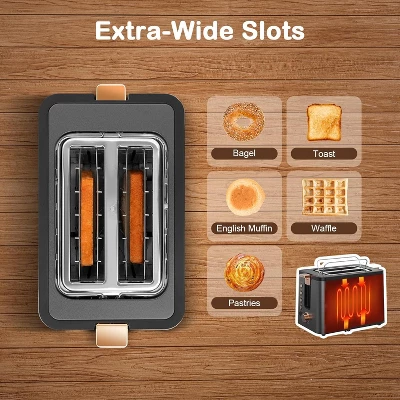 Mecity 2 Slice Toaster With Timer, Long Slots, 800W 2 Mecity 2 Slice Toaster With Timer, Long Slots, 800W - Image 2