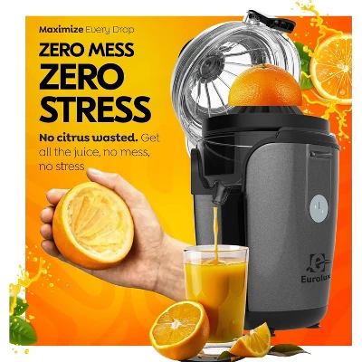 Eurolux Hands-Free Electric Citrus Juicer, Powerful Motor, Easy To Clean, Gray 3 Eurolux Hands-Free Electric Citrus Juicer, Powerful Motor, Easy To Clean, Gray - Image 3