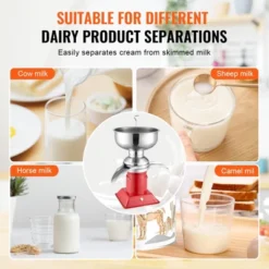 VEVOR Milk Cream Centrifugal Separator, 304 Stainless Steel,100L/H Output 10500RPM Goat Milk Separator,30W Cow Cream Separator With 5L Bowl Capacity -Kitchen Appliances GUEST cd77984d 73b9 4967 99ba beb145622e95