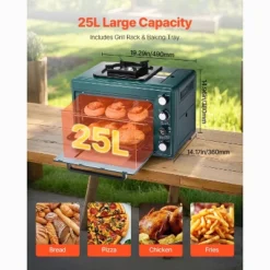 VEVOR Outdoor Oven, 2-in-1 Portable Gas Camping Stove Oven Combo, Adjustable Fire, 60-Minute Timer, With Grill Shelf And Roasting Tray, Dark Green 13 VEVOR Outdoor Oven, 2-in-1 Portable Gas Camping Stove Oven Combo, Adjustable Fire, 60-Minute Timer, With Grill Shelf And Roasting Tray, Dark Green -Kitchen Appliances GUEST cd95a02b 147d 4a3b ad5d 98d04768450d