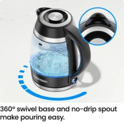 Chefman Rapid-Boil 1.8L Electric Kettle W/ Removable Lid And LED Indicator Lights - Black 11 Chefman Rapid-Boil 1.8L Electric Kettle W/ Removable Lid And LED Indicator Lights - Black -Kitchen Appliances GUEST cdbe721d ff8a 47e1 ad29 09e70582a7da