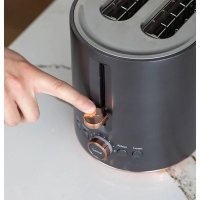 Café Express Finish 2 Slice Metal Toaster Matte Black: GE Appliances, 1600W, Defrost, Crumb Tray, Spot Clean 2 Café Express Finish 2 Slice Metal Toaster Matte Black: GE Appliances, 1600W, Defrost, Crumb Tray, Spot Clean - Image 2