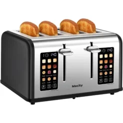 Mecity 4-Slice Toaster, Touch Screen, Dual Control, Defrost/Reheat, 1650W, Stainless Steel -Kitchen Appliances GUEST d0c3d203 6166 4e65 a67a 95fd337a69ff