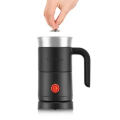 Bodum Milk Frother With Handle Black: Electric Coffee & Milk Steamer, 500W, Stainless Steel, Hand Wash, 10oz Capacity