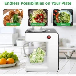 NutriChef Electric Food Chopper - 3-in-1 Vegetable Processor, Fruit Cutter, Spiral Shredder Machine, Zoodle Maker With 3 Cutting Blades - PKESPR26 11 NutriChef Electric Food Chopper - 3-in-1 Vegetable Processor, Fruit Cutter, Spiral Shredder Machine, Zoodle Maker With 3 Cutting Blades - PKESPR26 -Kitchen Appliances GUEST d2cc32b2 b57a 4ef7 90a9 dfc13b05b784