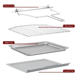 MegaChef 25L Digital Electric French Door Multi-Function Counter Top Oven With Rotisserie Set -Kitchen Appliances GUEST d347f1d5 3515 478b ba47 296c49632be6