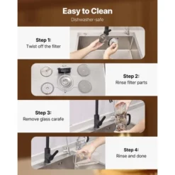 VEVOR French Press Coffee Maker, 34 Ounce 1 Liter Borosilicate Glass Coffee Press Tea Maker With Stainless Steel Filter, Silver -Kitchen Appliances GUEST d35d14c0 e21d 473d 8a52 0fee8adcfbf1