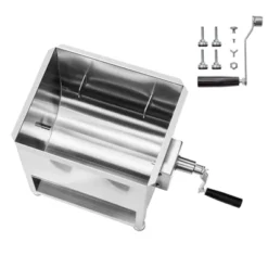 VEVOR Manual Meat Mixer, 60L Fixed Tank Meat Processing Equipment(Mixing Max 60LBS For Meat), Stainless Steel Meat Mixer, Silver -Kitchen Appliances GUEST d40deb00 aa0d 4166 8f7d 11a8a312d201