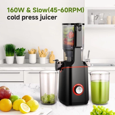 Juicer Machines With 108mm Feed Chute, 45-60 RPM Slow Masticating Juicer With Triple Stainless Steel Filter, 160W Pure Copper Motor, Reverse Function 6 Juicer Machines With 108mm Feed Chute, 45-60 RPM Slow Masticating Juicer With Triple Stainless Steel Filter, 160W Pure Copper Motor, Reverse Function - Image 6