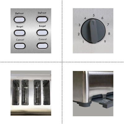 Kenmore 4 Slice Wide Slot Toaster - Stainless Steel: Koolatron, Automatic Shut-Off, 1400W, Bagel & Toasters, 2-Year Warranty 7 Kenmore 4 Slice Wide Slot Toaster - Stainless Steel: Koolatron, Automatic Shut-Off, 1400W, Bagel & Toasters, 2-Year Warranty - Image 7