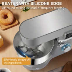 VEVOR Stand Mixer, 660W Electric Dough Mixer With 6 Speeds LCD Screen Timing, Tilt-Head Food Mixer With 5.8 Qt Stainless Steel Bowl, Gray -Kitchen Appliances GUEST d5a68ad0 0adf 4ebc 948a be60964c88d1