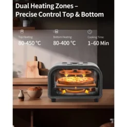 ZACHVO 1700W Electric Pizza Oven, 842°F Max, 90-Second Pizza, 12.6 Inches Stone, 5 Presets, 1700W, Silver -Kitchen Appliances GUEST d5b9ae94 4e57 4711 9856 feecc9f3d18c