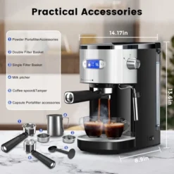 Kismile 20 Bar Espresso Machine Semi-Automatic, Professional Coffee Maker With Milk Frother Steam Wand & 45OZ Removable Water Tank -Kitchen Appliances GUEST d75ab170 3f9a 42ec 9f35 61aa845f98cc