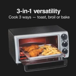 Proctor Silex 4-Slice Toaster Oven - Black: Countertop, Small, Freestanding, Includes Crumb Tray & Baking Pan -Kitchen Appliances GUEST d786bbae 3136 4839 b5d2 f5a3056a7d79