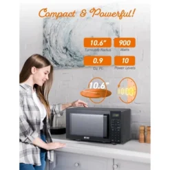 Commercial Chef 5-in-1 Microwave Air Fryer Combo, 0.9 Cu. Ft., With Turntable, Air Fry Kit & Baking Tray, Black With Stainless Steel Interior 9 Commercial Chef 5-in-1 Microwave Air Fryer Combo, 0.9 Cu. Ft., With Turntable, Air Fry Kit & Baking Tray, Black With Stainless Steel Interior -Kitchen Appliances GUEST d79c211b 7c14 4d44 9de4 bf94f28f366f