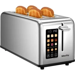 Mecity Toaster 4 Slice 1.5" Long Slot Stainless Steel Bagel Defrost Reheat 1400W -Kitchen Appliances GUEST d80d7b5e 7586 4086 be7b dc7760f827c1