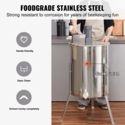 VEVOR Electric Honey Extractor, 4/8 Frames Honey Spinner Extractor, Stainless Steel Beekeeping Extraction, Apiary Centrifuge Equipment -Kitchen Appliances GUEST d86821a9 e00d 4beb 958d 281d79bea34c
