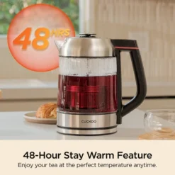 Cuckoo 1.7L Glass Electric Tea Kettle With Infuser Silver: 1500W, Stainless Steel Lid, Hand Wash, 1 Year Warranty -Kitchen Appliances GUEST d8a9cfad c53e 4de4 a85f efed9ca743f2