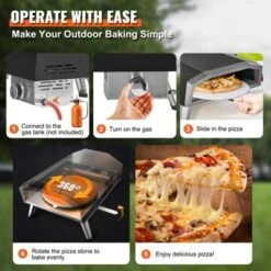 VEVOR Outdoor Pizza Oven, 16-inch, Gas Fired Pizza Maker, Portable Outside Stainless Steel Pizza Grill With 360° Rotatable Pizza Stone 13 VEVOR Outdoor Pizza Oven, 16-inch, Gas Fired Pizza Maker, Portable Outside Stainless Steel Pizza Grill With 360° Rotatable Pizza Stone -Kitchen Appliances GUEST d8f60b51 8738 4e34 a5c9 b5a83a429ceb