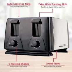 Brentwood 4-Slice Toaster In Black 19 Brentwood 4-Slice Toaster In Black -Kitchen Appliances GUEST da14d974 d3f4 4fae b4e3 96eb4e9b6c6e