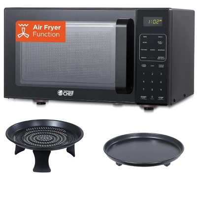 Commercial Chef 5-in-1 Microwave Air Fryer Combo, 0.9 Cu. Ft., With Turntable, Air Fry Kit & Baking Tray, Black With Stainless Steel Interior 7 Commercial Chef 5-in-1 Microwave Air Fryer Combo, 0.9 Cu. Ft., With Turntable, Air Fry Kit & Baking Tray, Black With Stainless Steel Interior - Image 7