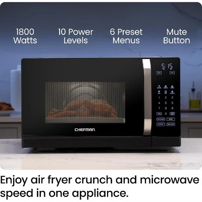 Chefman MicroCrisp 0.8 Cu. Ft. Microwave And Convection Oven 1800W – Black 1 Chefman MicroCrisp 0.8 Cu. Ft. Microwave And Convection Oven 1800W – Black