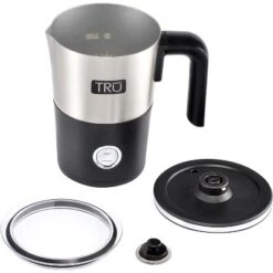 TRU Electric Milk Frother For Hot Or Cold Foam And Heating Milk, 10 Oz