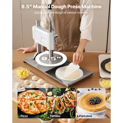 VEVOR Manual Pizza Dough Press Machine, 9.5 Inch Pizza Pastry Press Plate, Stainless Steel Bread Presser With 100 Pcs Parchment Paper, Silver 6 VEVOR Manual Pizza Dough Press Machine, 9.5 Inch Pizza Pastry Press Plate, Stainless Steel Bread Presser With 100 Pcs Parchment Paper, Silver - Image 6