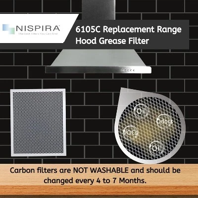Nispira Replacement Range Hood Grease Filter With Charcoal Compatible With Broan 97007696, S97007696, 6105C, 1172266, 41F. A Set Of 8 Filters 1 Nispira Replacement Range Hood Grease Filter With Charcoal Compatible With Broan 97007696, S97007696, 6105C, 1172266, 41F. A Set Of 8 Filters