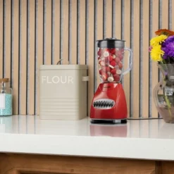 Brentwood 12 Speed Blender Plastic Jar -Red -Kitchen Appliances GUEST dbad6af9 97f0 4fb4 ad17 33d5d786a3ea