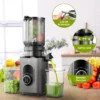 Masticating Juicer With 4.35 In Large Caliber For Whole Fruits &Vegetables, 50RPM Slow Cold Press Juicer, Reverse Function, BPA Free, 8-stage Spiral
