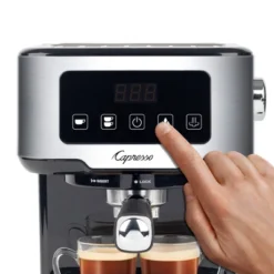 Capresso Cafe TS Espresso Machine: 15-Bar Pressure, Milk Frother, Grinder, 2-Cup Capacity, Automatic Shut-Off, Black -Kitchen Appliances GUEST de5afb2c 380b 4138 ba4b e50048968b6f