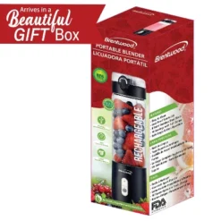 Brentwood 50-Watt 17-Oz. Portable Battery-Operated USB-Chargeable Glass Blender -Kitchen Appliances GUEST de9c48d6 448a 4141 a252 7cc572f17d2a