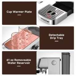 Espresso Machine, 20 Bar Coffee Machine, Stainless Steel Finish 1350W Espresso Maker, 3-IN-1 Customizable Brew Setting, LCD Panel And Panel Frother -Kitchen Appliances GUEST df008852 718c 4328 9b1e 2dd26851fd03