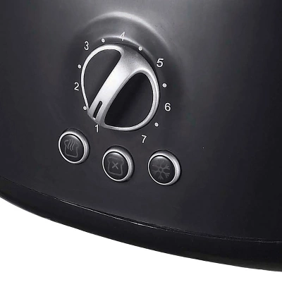 Brentwood Cool Touch 2-Slice Extra Wide Slot Retro Toaster In Black 2 Brentwood Cool Touch 2-Slice Extra Wide Slot Retro Toaster In Black - Image 2