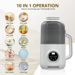 IULULU 8-in-1 Nut Milk Maker, 40oz, Multi-Nut, Auto-Clean, Warm, White