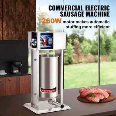 VEVOR Electric Stuffer, 15L Large Capacity, 260W Vertical Sausage Stuffer With Speed Stepless, 304 Stainless Steel Sausage Machine, Silver 2 VEVOR Electric Stuffer, 15L Large Capacity, 260W Vertical Sausage Stuffer With Speed Stepless, 304 Stainless Steel Sausage Machine, Silver - Image 2